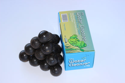 The Water Cleanser Aquarium balls (16) - for healthy, clean, and algae-free water - package and product